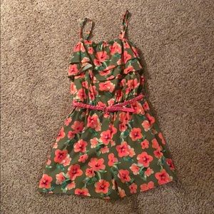 Pink flower Justice romper